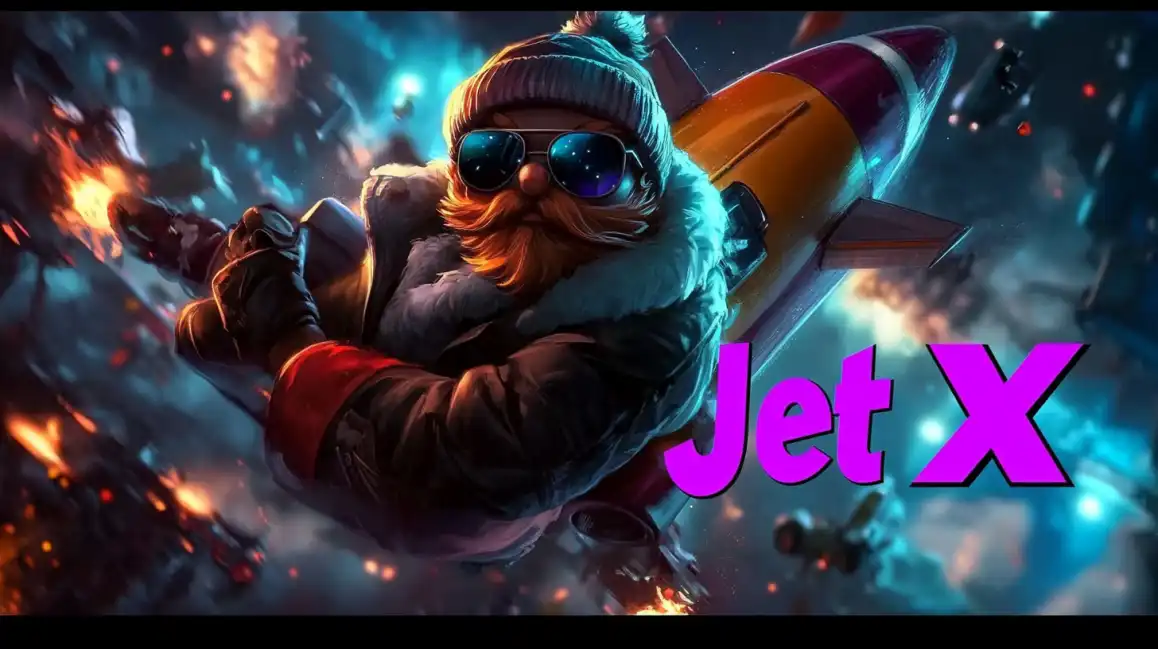 Jet X crash game showing pilot character with goggles flying through explosive action scene