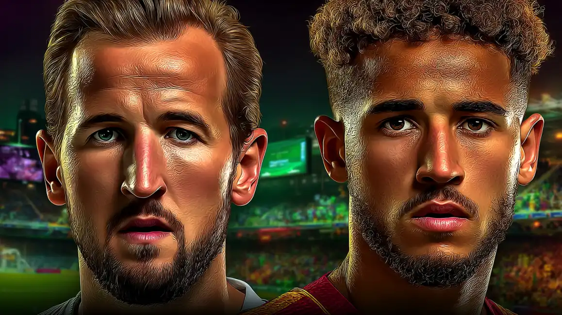 Realistic portraits of two professional football players for sports betting promotions